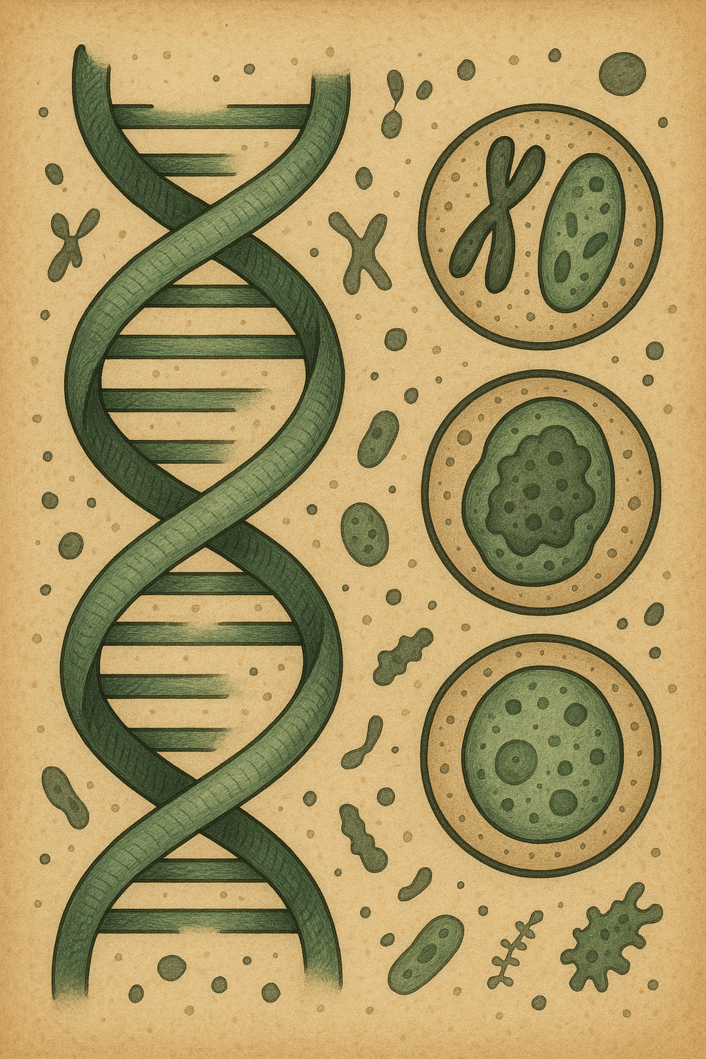 DNA structure and splicing conceptual illustration