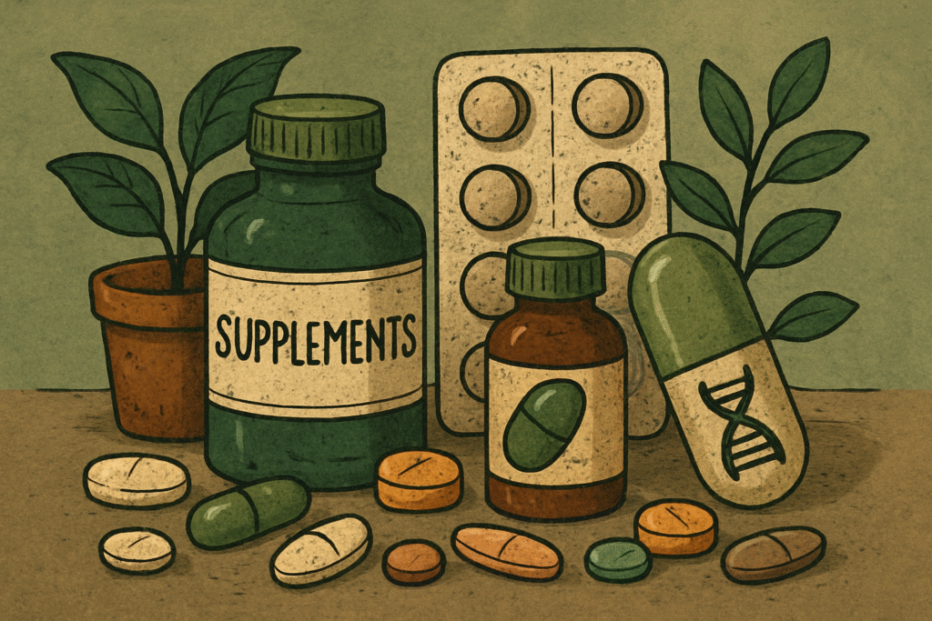 Assorted supplements in Audia Aurora aesthetic